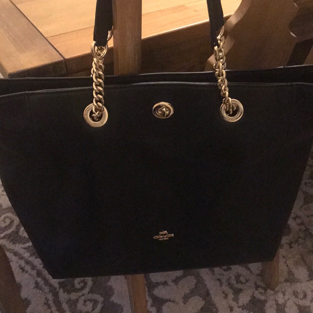 Black new tote with gold accents